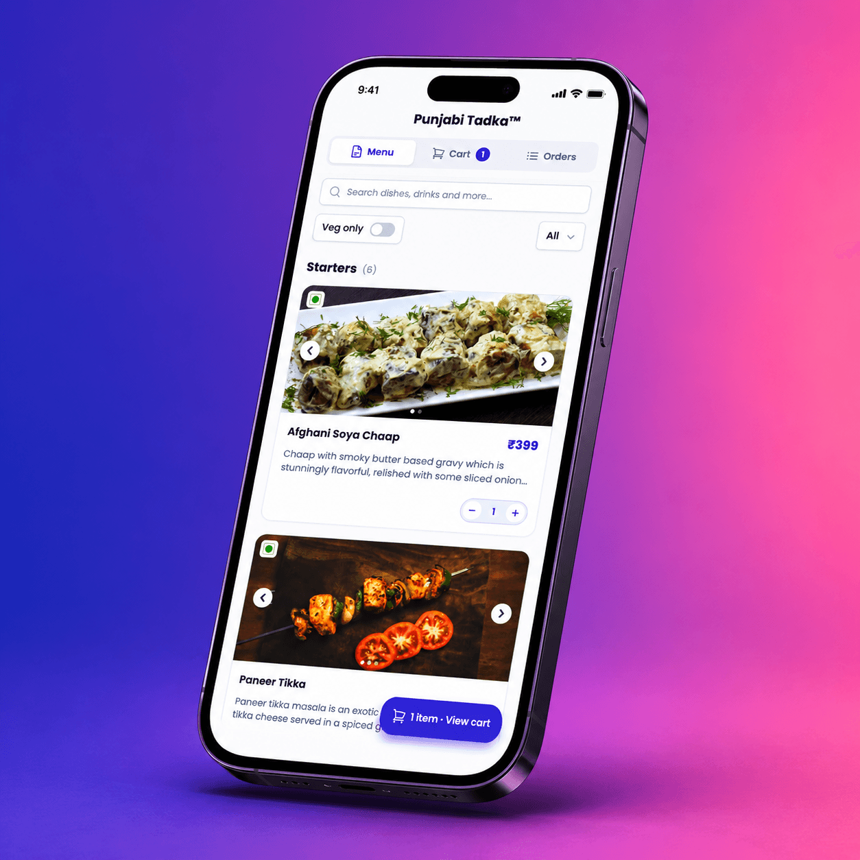 Mobile menu preview