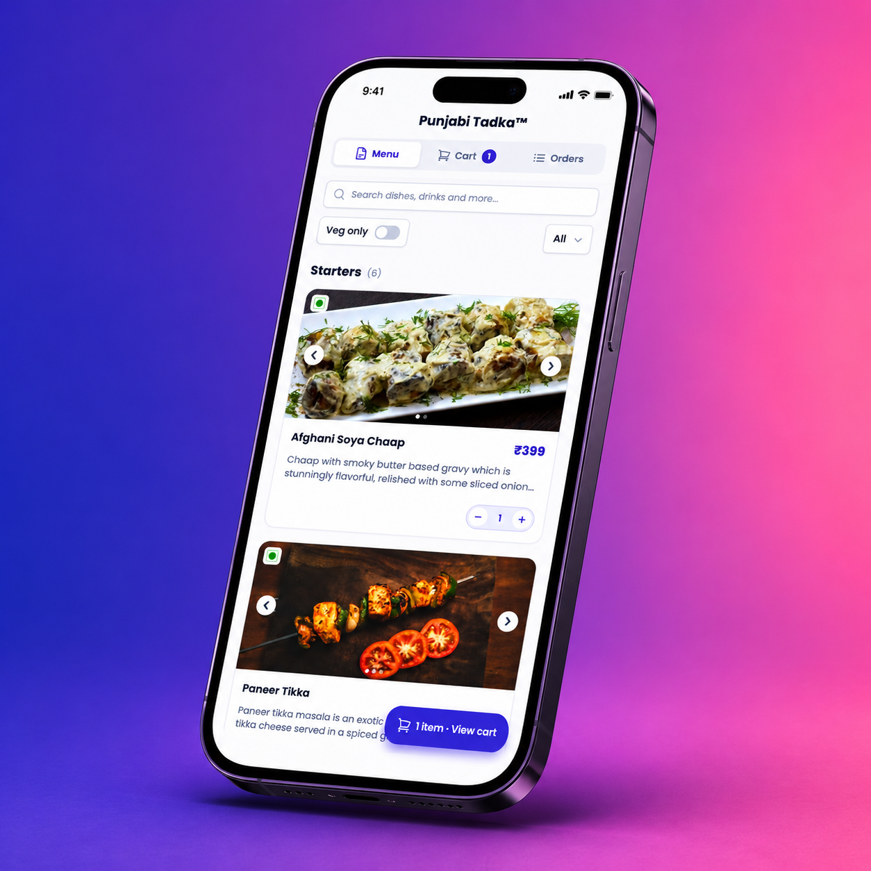 Mobile menu preview